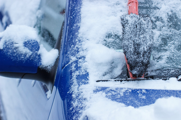Brush for cleaning car from snow on windscreen - Valokuva, kuva