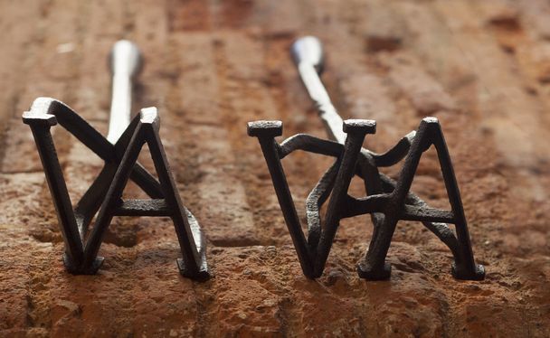 Two rustic branding irons for cattle  - Photo, Image