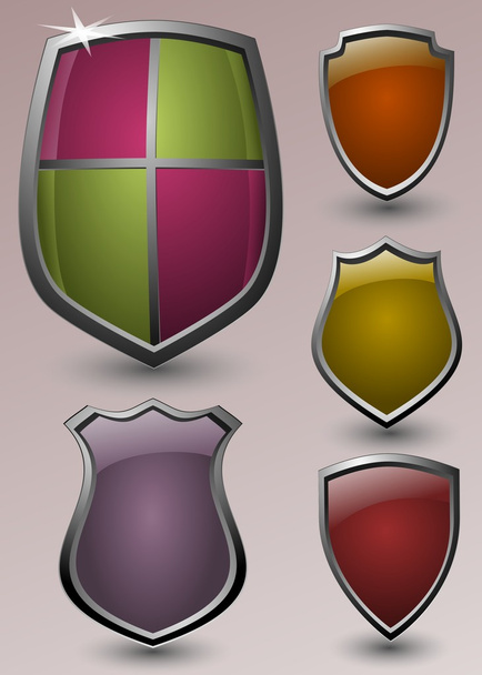 Old shields to protect - Vektör, Görsel