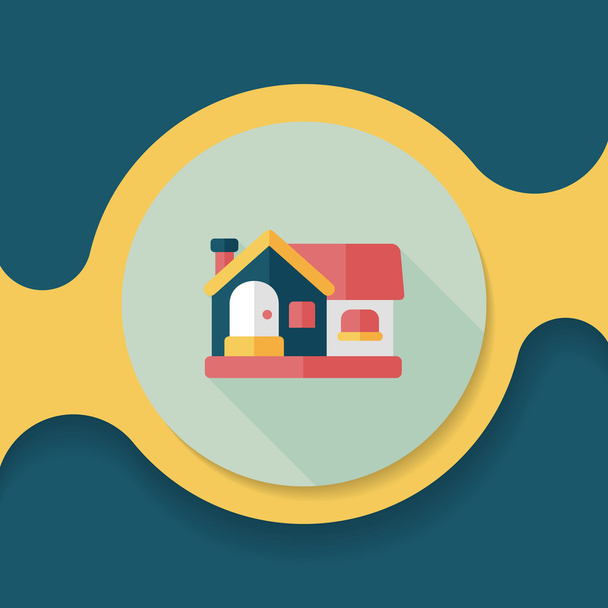 Building house flat icon with long shadow,eps10 - Vector, imagen