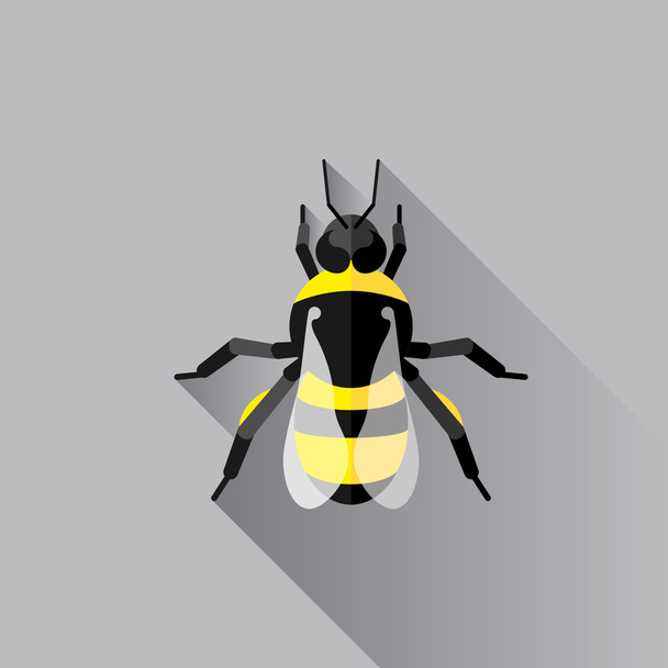 Vector larga sombra plana abejorro insecto insecto
 - Vector, Imagen