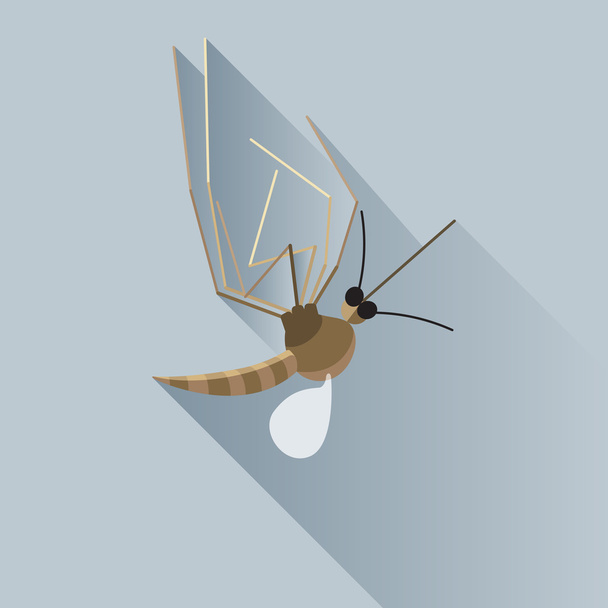 Vector lange schaduw dode Mosquito Bug Insect - Vector, afbeelding