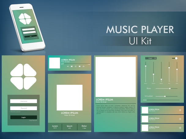 Kit d'interface utilisateur Music Player avec Smartphone
. - Vecteur, image