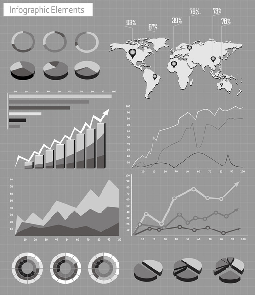 World Map and Information Graphics - Vecteur, image