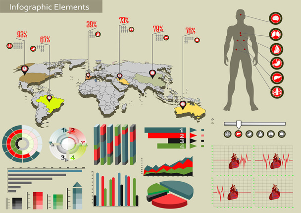 Medical infographics presentation set - Вектор, зображення