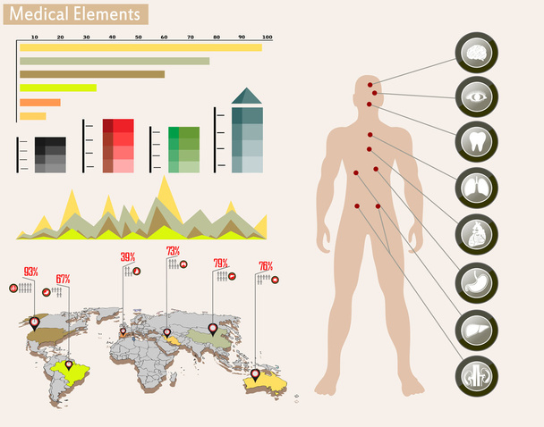 medizinisches Infografik-Präsentationsset - Vektor, Bild
