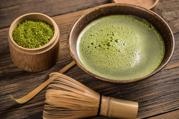 Powdered green tea - Foto, afbeelding