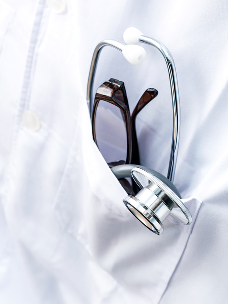 Stethoscope in doctor pocket - Photo, Image