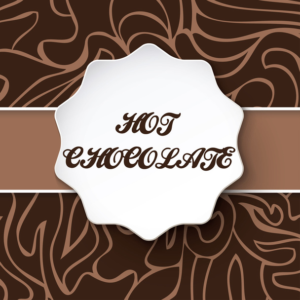 Sztuka brązowy gorącej czekolady tło karty - Wektor, obraz