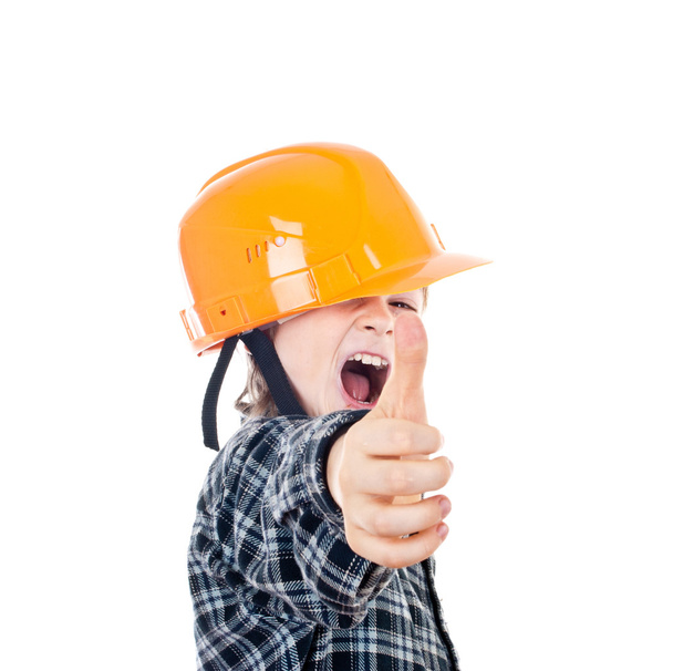 Child constructor with thumbs up - Photo, Image