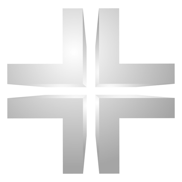 3d icono de doble cruz
 - Vector, Imagen