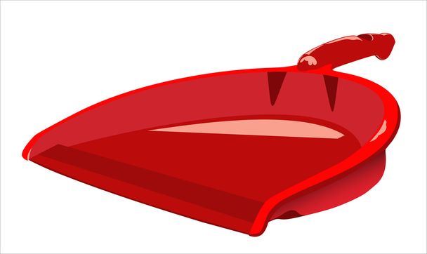 Red plastic scoop - Вектор, зображення