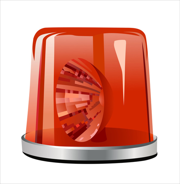 Red siren flashing light - Vector, Imagen