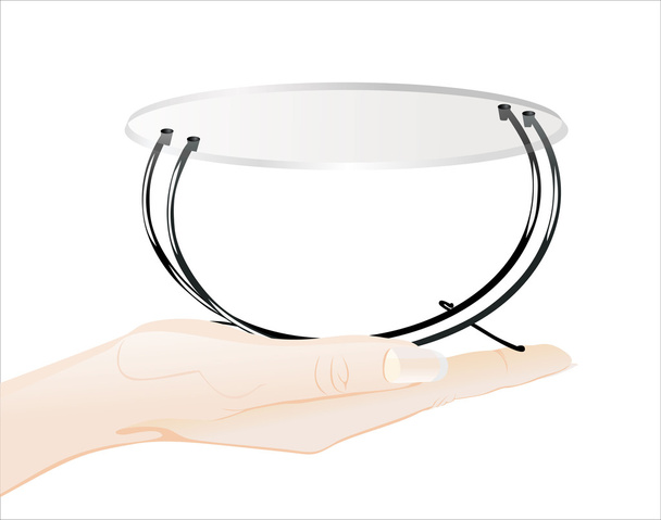 Human hand holding  glass table - Vector, Imagen