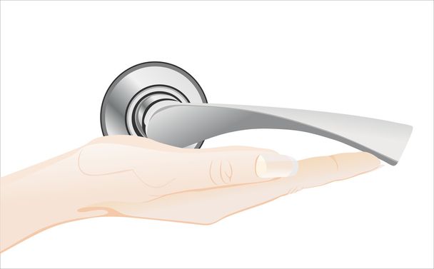 hand holding door handle - Vector, Imagen