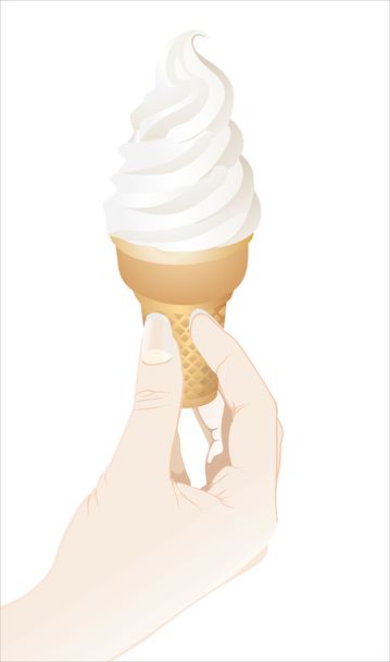 Human hand holding  ice cream - Vector, Imagen