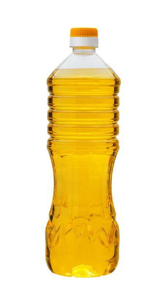 Sunflower Oil in a plastic bottle isolated on white background - Foto, Imagem