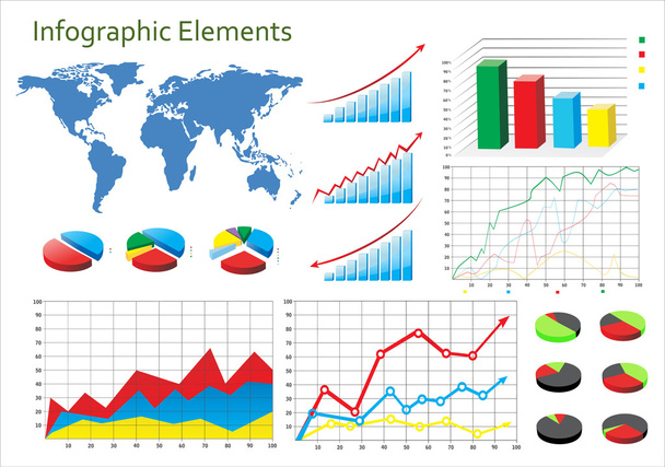 World Map and Information Graphics - Vecteur, image