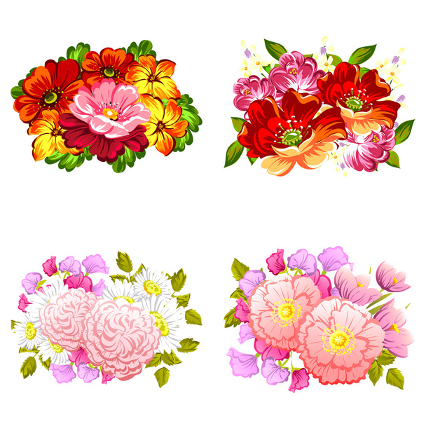 Flower bouquet set - Vetor, Imagem