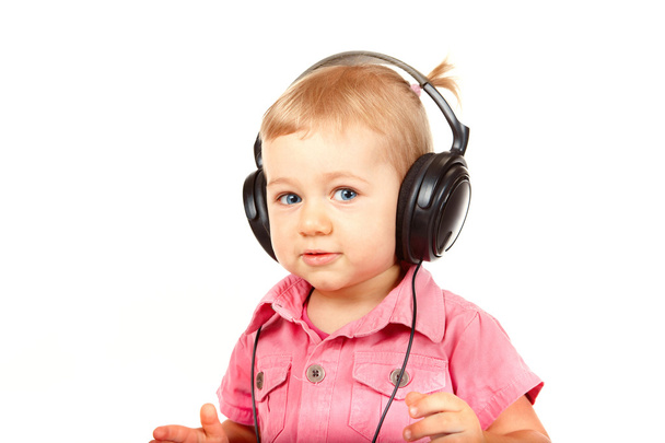 μωρό με ακουστικά - Φωτογραφία, εικόνα