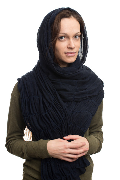 Beautiful Sensual woman wearing headscarf - Фото, изображение
