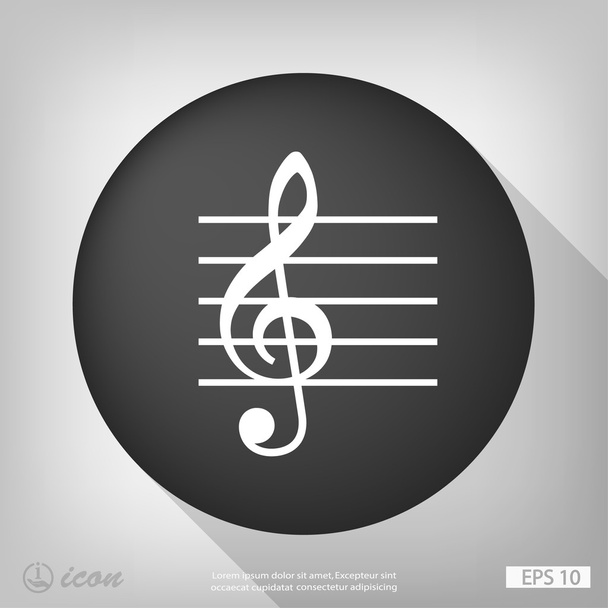 Music key flat design icon - Vektori, kuva