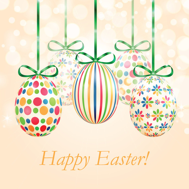 Background with colorful Easter eggs - Vetor, Imagem
