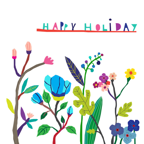 Floral card with flowers. - Vector, Image
