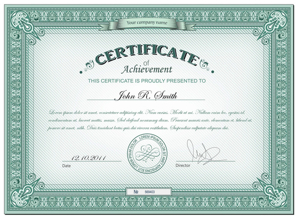 Подробный сертификат
 - Вектор,изображение