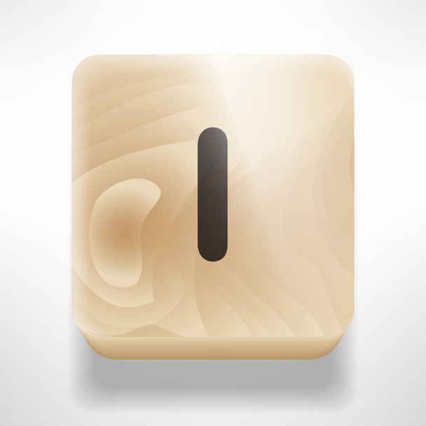 Cubo de madera con letra I
 - Vector, Imagen
