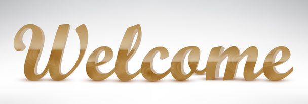 Word Welcome made with wooden letters - Vector, Image
