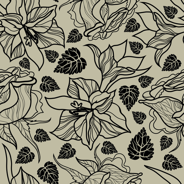 Vector seamless floral pattern - Wektor, obraz