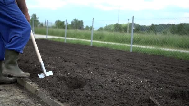 Gärtner dreht den Boden um - Filmmaterial, Video