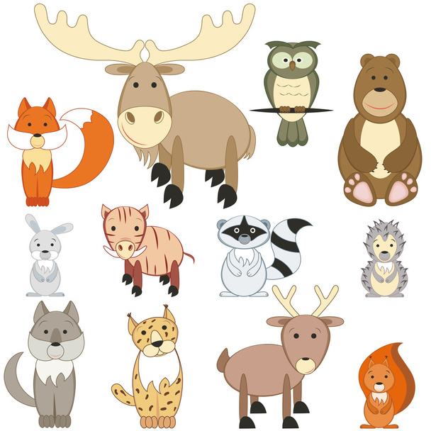 Set di animali forestali
 - Vettoriali, immagini