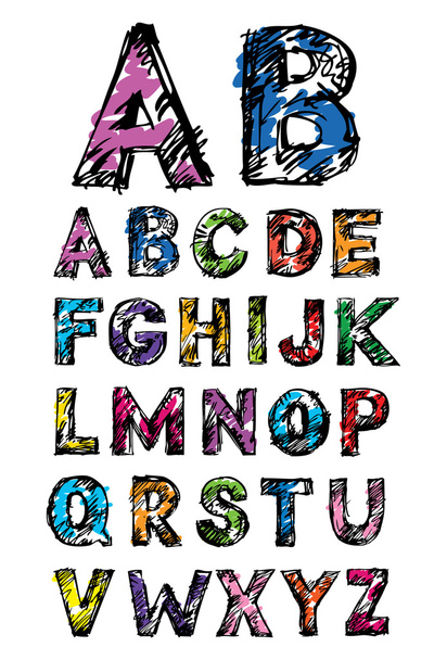 スケッチのアルファベット - ベクター画像