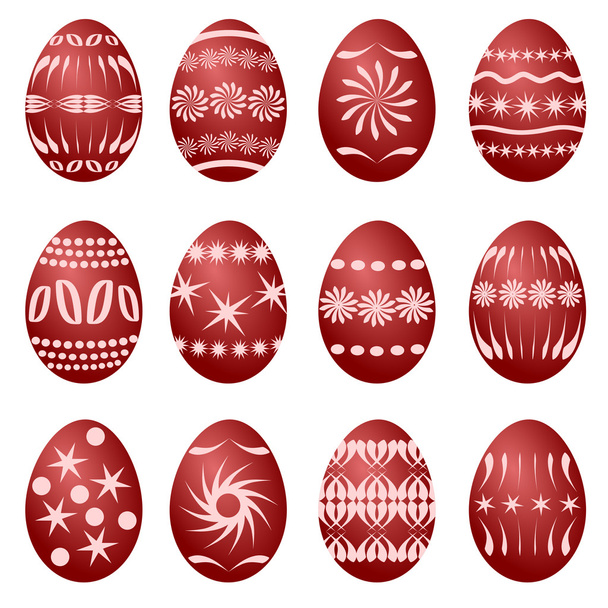 12 velikonoční vajíčka (vektor) - Vektor, obrázek