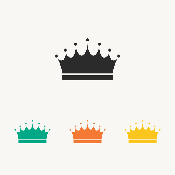 Crown flat design icon - Vector, Imagen