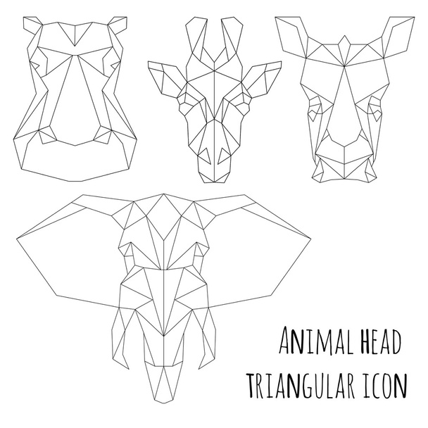 Tête d'animal conception de ligne géométrique icône triangulaire
 - Vecteur, image