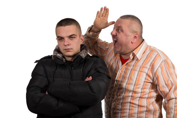 Vater und Sohn im Streit - Foto, Bild