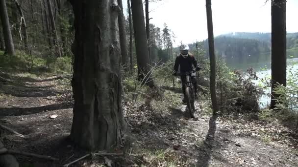 bir ormanda sürme binici - Video, Çekim