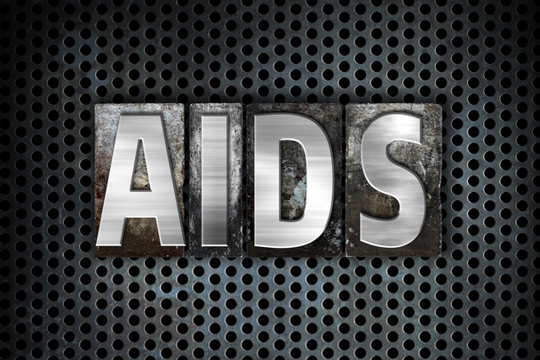 AIDS έννοια μετάλλων Letterpress τύπου - Φωτογραφία, εικόνα