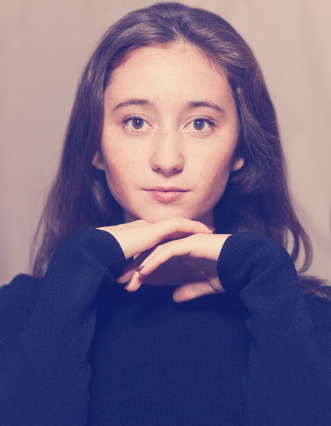 Muotokuva nuori tyttö pisamia
  - Valokuva, kuva