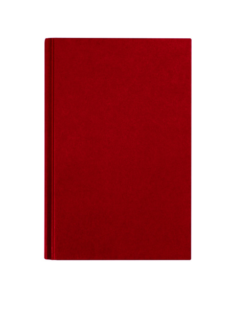 Maroon red hardcover book front cover upright vertical isolated  - Photo, Image