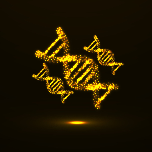 Abstract DNA. Neon molecular structure - Vector, Image