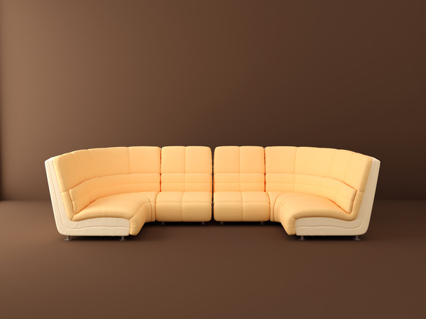 peach sofa in the interior - Фото, зображення