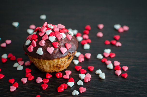 Cupcakes with small hearts - Photo, Image