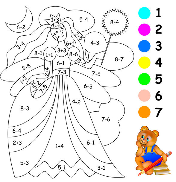 Exercises for children - needs to paint image in relevant color. - Vecteur, image