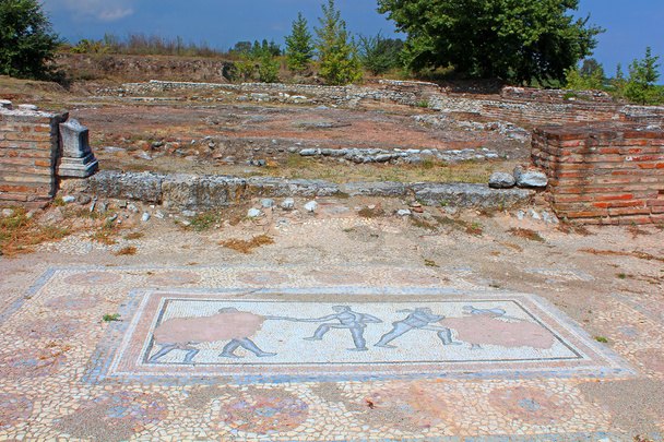Arcaico mosaico di epoca romana trovato presso l'antica Dion di Grecia
 - Foto, immagini