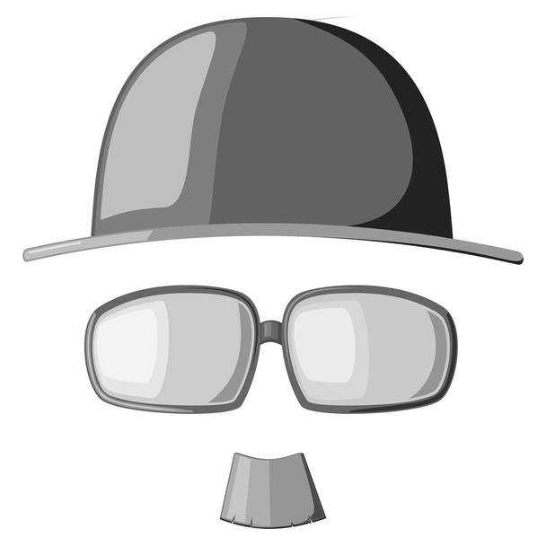A set of vector images mustache, glasses and hats - Διάνυσμα, εικόνα
