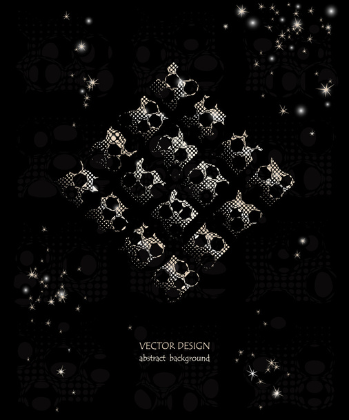Абстрактный векторный фон с эмблемой деформированных металлических элементов
 - Вектор,изображение